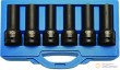 Estuche 6 vasos largos 3/4" impacto torx tipo "e"(e18 - 20 - 22 - 24) y bihex.(17 - 19 mm), vehiculo industrial