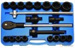 Estuche 21 pcs, vasos cortos 3/4" de impacto hex. (19 - 50 mm.)
