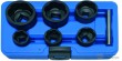 Estuche 6 vasos cortos 1/2" + 3/4" impacto en espiral (22 - 41 mm) + botador, para extracción tornillo antirrobo, vehiculo industrial y suv