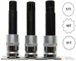Regleta 3 vasos cortos 1/2" punta reforzada para tornillos antirrobo de ruedas bmw & mini (17t x 14,5 mm - 10t x 16 mm - 21t x 16,5 mm)