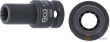 Vaso corto 1/2" de impacto de 10 caras almenadas interiores de ø 15 mm. ext. x ø 11,5 mm. int. x 50 mm. largo, para retraer piston de freno para grupo vag & porsche