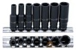 Regleta 7 vasos largos 1/4" de impacto hex. "protorque" (6 - 13 mm)