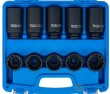 Estuche 10 vasos cortos y largos 1/2" impacto bihex.(32 - 33 - 34 - 35 - 36 mm x 48 / 85 mm.) para tuercas de buje y eje de dirección