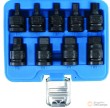 Estuche 9 vasos cortos 1/2" de impacto con punta allen (h5 - h6 - h7 - h8 - h10 - h12 - h14 - h17 - h19 x 42 mm.)