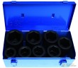 Estuche 8 vasos largos hex. 1" de impacto ( 27 - 50 mm.)