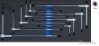 Bandeja 1/3 de polifoam con 9 destornilladores con mango en "t", torx (t10 x 100 - t50 x 200 mm)