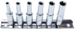 Regleta de 6 vasos largos 1/4" torx tipo e (e4 - e5 - e6 - e7 - e8 - e10)