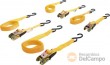 Blister de 4 juegos de tensores con ganchos y trinquete ( 5 m x 25 mm / hasta 125 dan (corresponde a 125 kg) en tracción recta y 250 dan (corresponde a 250 kg) en encintado)