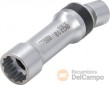 Vaso largo 3/8" articulado bihex. con muelle de retención, 18 mm. para bujias y calentadores, 100 mm (adecuado para bmw)