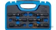 Estuche 6 vasos 1/2" con llave articulada eje corto de boca hex. abierta (tipo crowfoot), 12-14-16-17-18-19 mm