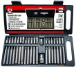 Estuche de plástico con 38 puntas 10 mm allen - torx - xzn (30 - 75 mm) + 2 adaptadores 3/8" y 1/2"