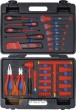 Estuche 26 pcs. vde 1000v (9 vasos largos 3/8" hex. 7-22 x 72 mm. + mango en *t* 3/8" x 210 mm. + alargadera 3/8" 100 mm. + 6 llaves planas fijas boca (7-17 mm.) + 3 alicates + 4 destornilladores)