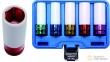 Estuche 5 vasos largos 1/2" impacto de aluminio con protector plastico ( 15 - 17 - 19 - 21 - 22 x 85 mm.)