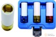 Estuche 3 vasos largos 1/2" impacto de aluminio c/protector plastico (17 - 19 - 21 x 85 mm.)