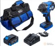 Bolsa con llave de impacto 1/2" eléctrica - recargable 18 v dc - sin escobillas - 550 nm. - incluye bateria li-ion 4.0 ah. y cargador rapido 4.0 a. 18 v.