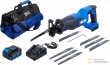 Bolsa con sierra de sable eléctrica - recargable 18 v dc - sin escobillas - incluye bateria li-ion 4.0 ah. y cargador rapido 4.0 a. 18 v.