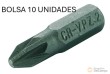 Bolsa 10 puntas 1/4" pozidriv, pz3
