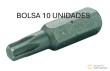Bolsa 10 puntas 1/4" torx, t25