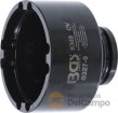 Vaso corto 3/4" con almena interior para tuercas ranuradas de bloqueo de ejes, manguetas de fijación o desmontaje de vehiculos industriales, km9