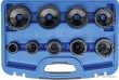 Estuche 9 vasos cortos con almena interior, 1/2" & 3/4" para tuercas ranuradas de bloqueo de ejes, manguetas de fijación o desmontaje de vehiculos industriales, (km4 - km12)