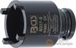 Vaso corto 1/2" con almena externa para tuercas ranuradas de bloqueo de ejes, manguetas de fijación o desmontaje de vehiculos industriales, km5