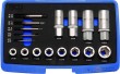 Estuche 17 pcs para extracción tuercas y tornillos, (ø 9 - 19 mm)