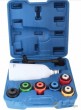 Estuche de embudo de plastico antiderrame para aceite 2 l.+ conector + 6 adaptadores, para vehiculos con deflector interno