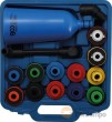 Estuche de embudo de plástico antiderrame 2 l. para rellenado de aceite + conector + 14 adaptadores de plástico
