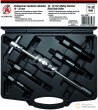 Estuche 5 utiles de extracción de rodamientos internos (ø 10 - 14 / 15 - 19 / 18 - 26 / 25 - 32 mm.) con martillo deslizante (1430 grs x 370 mm), kraftmann