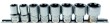 Regleta 8 vasos cortos 1/2" torx tipo e-plus ( 18ep - 20ep - 22ep - 24ep - 26ep - 28ep - 30ep - 32ep)