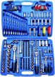 Estuche 218 pcs. vasos cortos y largos 1/4" + 3/8" + 1/2" hex.*superlock*, vasos c/punta y llaves combinadas multicara
