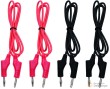 Cables de prueba de multimetro, 4 mm (2 rojos + 2 negros de 100 cm)