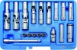 Estuche 18 vasos 1/4" & 3/8" sustitución de bujias comunes y especiales psg con sensor de presión (codigo oem gm 55564163 / 55577419 - opel 1826354 / 1214061 - vag 03l905061d)