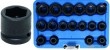 Estuche de 17 vasos cortos de impacto 1/2" hex. extraplanos (8 - 9 - 10 - 11 - 12 - 13 - 14 - 15 - 16 - 17 - 18 - 19 - 20 - 21 -22 -23 - 24 mm.)