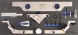 Bandeja 1/3 de polifoam con 14 utiles de bloqueo de distribución de motores gasolina 2.0 l & 2.4 l twin cam turbo de opel (vauxhall) / saab / chevrolet(motores opc - opc/vxr - turbo - e85 -t-bi)