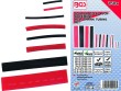 Estuche 150 tubos retractiles rojo & negro, (ø 2 x 30 mm - 2,5 x 60 mm - 3.5 x 60 mm - 5 x 60 mm - 6 x 60 mm - 8 x 100 mm - 10 x 100 mm - 13 x 100 mm.)