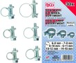 Estuche de 30 abrazaderas de acero ajustables por tornillo ( ø 6-8 / 7-9 / 8-10 / 9-11 / 10-12 / 14-16 mm), adecuado para mangueras de aceite - aire comprimido - combustibles