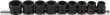 Regleta 9 vasos extracortos 1/2" de impacto hex. (13-14-15-16-17-18-19-21-24 x 28 mm.)