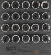 Bandeja 1/6 de polifoam con 20 vasos cortos hex. 17 mm. con punta especial para sustitución de tornillos antirrobo para opel/vauxhall (version b)