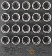 Bandeja 1/6 de polifoam con 20 vasos hex. 19 mm. (largo 42,5 mm.)para sustitución de tornillos antirrobo de volvo