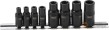Regleta 4 adaptadores para machos 1/4" ( 1,5 / 12 mm. & 1/16" - 1/2" nf/nc ) + 4 adaptadores 3/8" ( 1,5 / 12 mm. & 1/16" - 1/2" nf/nc ) para sujección imantada de machos
