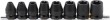 Regleta 8 vasos cortos de impacto 1/2" torx tipo e (e10-e12-e14-e16-e18-e20-e22-e24)