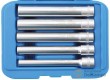 Estuche de 5 vasos extralargos 3/8" hex. (8-14 mm. x 120 mm.) para sustitución de parachoques - luces traseras - bisagras de puertas y cable de freno de mano de coche del grupo vag - opel - ford y bmw