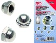 Estuche 150 tuercas acero niquelado hex. tipo tapón surtidas (ø m3-m4-m5-m6-m8-m10) din 1587