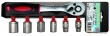 Blister carraca 3/8" + 6 vasos hex. (8 - 10 - 13 - 15 - 17 - 19 mm)