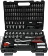 Estuche 115 pcs. 1/4" + 1/2" (carracas alabeadas rev. + vasos cortos 1/4" - 1/2" + 71 puntas 1/4" ( pl - ph - pz - tx - hex) + 8 llaves acodadas allen (1,5 - 6 mm)
