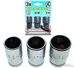 Blister de 3 vasos cortos 1/2" hex. "protorque", (15 - 17 - 19 mm.)