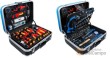 Maletin de aluminio con fibra protectora de electricista con compartimiento doble para 118 herramientas