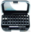 Estuche 30 puntas 1/4" (plana 2-3-4-5-6 mm / allen 2-3-4-5-6-7-8 mm / torx t10-t15-t20-t25-t27-t30-t35-t40 / ph0-ph1-ph2-ph2-ph3 / pz0-pz1-pz2-pz2-pz3) + 1 adaptador magnetico 1/4"