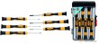 Estuche 6 destornilladores de precisión con mango bicomponente (plano 0.3 x 1.4 x 50 -0.4 x 2.0 x 50 - 0.4 x 2.5 x 50 mm y phillips ph00 x 50 - ph0 x 50 - ph1 x 50 mm.)